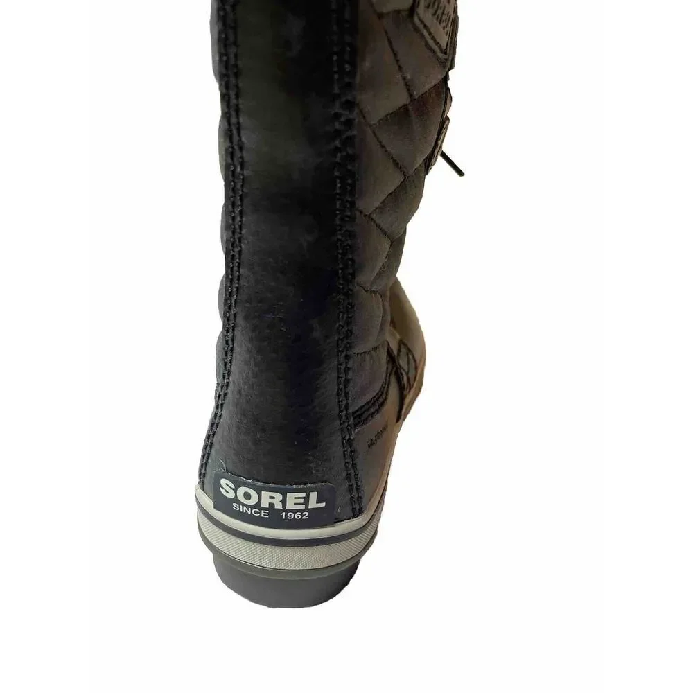 SOREL Tofino II Faux Fur Lined Waterproof Women's Boots Black Lace Up Sz 5.5 NEW